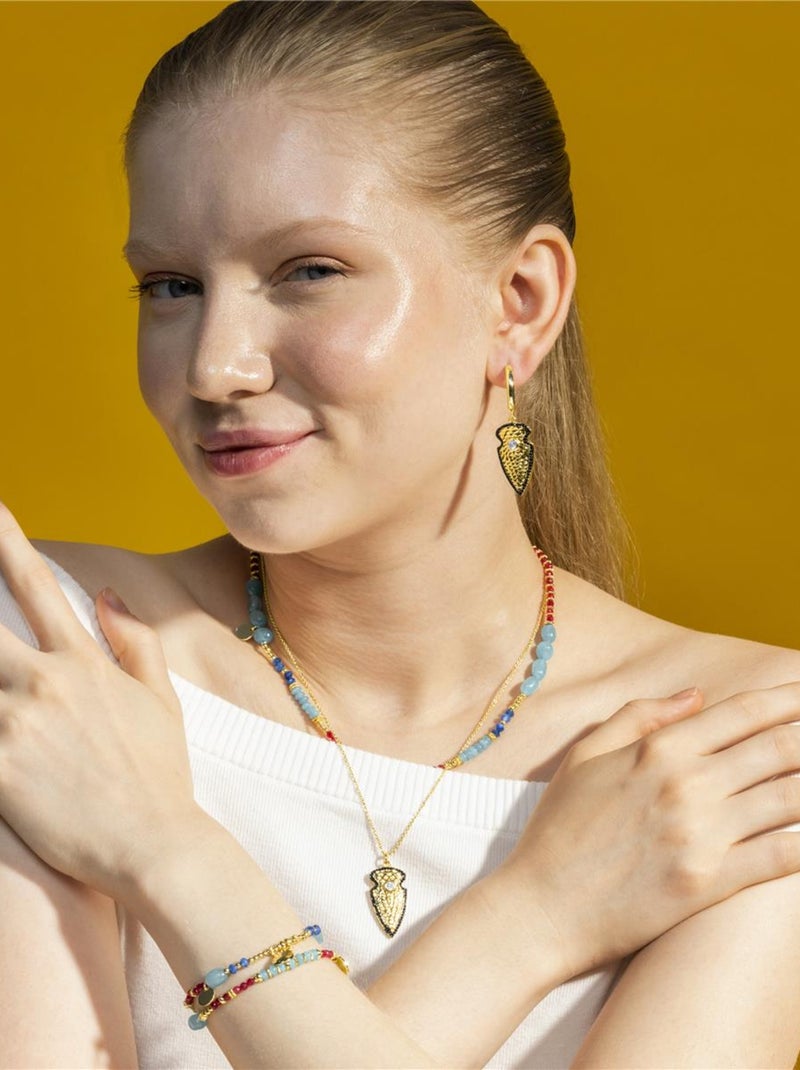 Boucles d'oreilles Luxenter avec Zirconia finition or 18k - Otla Blanc - Kiabi