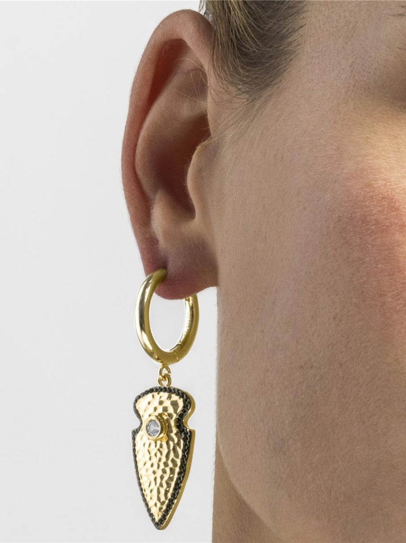 Boucles d'oreilles Luxenter avec Zirconia finition or 18k - Otla Blanc - Kiabi