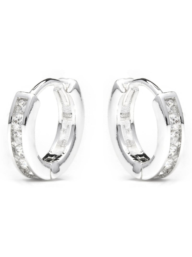 Boucles d'oreilles Luxenter avec zirconium brillant finition argentée - Docri Argent - Kiabi