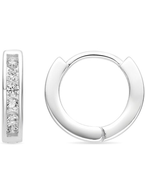 Boucles d'oreilles Luxenter avec zirconium brillant finition argentée - Docri - Kiabi