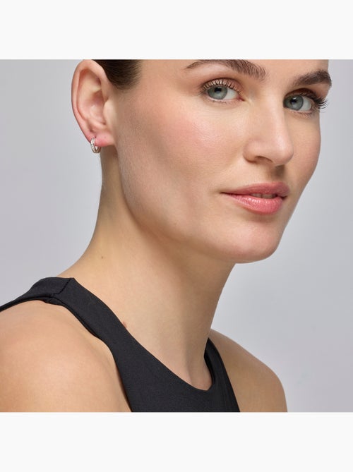 Boucles d'oreilles Luxenter avec zirconium brillant finition argentée - Docri - Kiabi