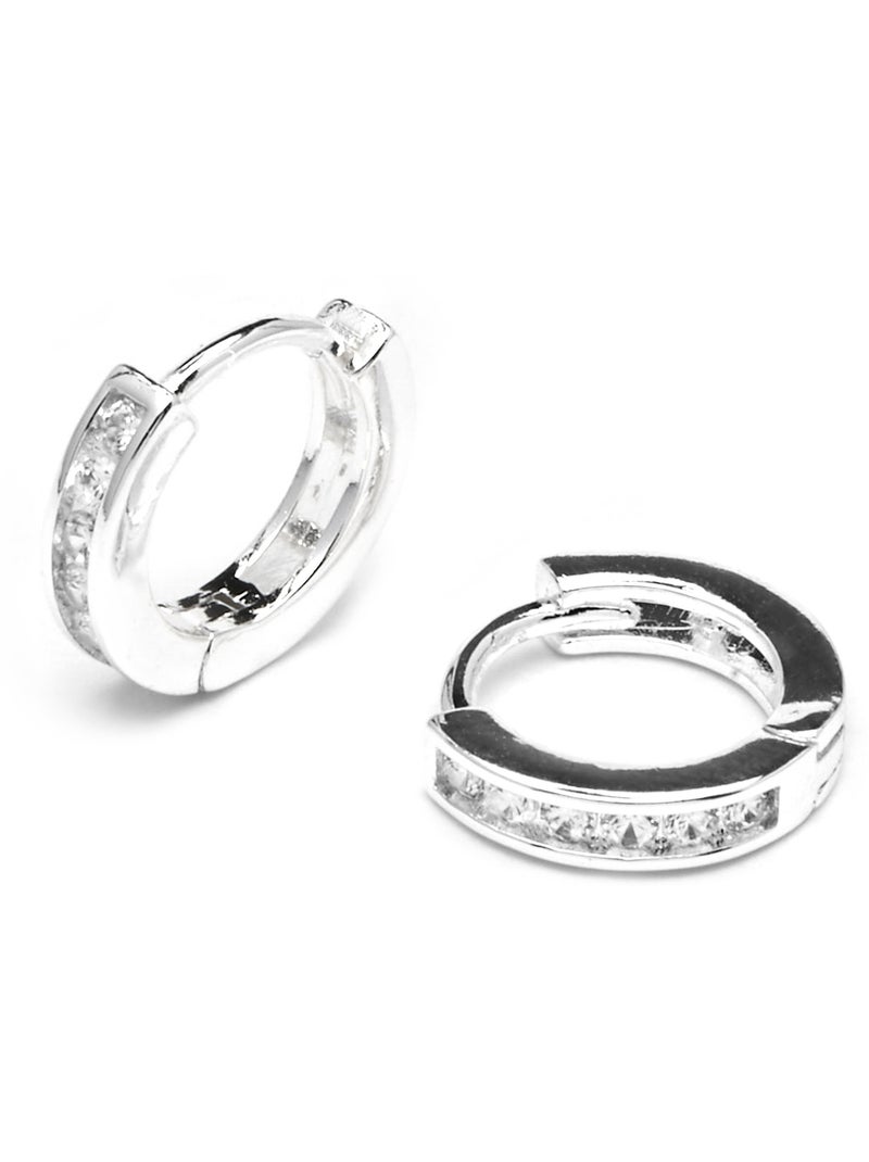 Boucles d'oreilles Luxenter avec zirconium brillant finition argentée - Docri Blanc - Kiabi