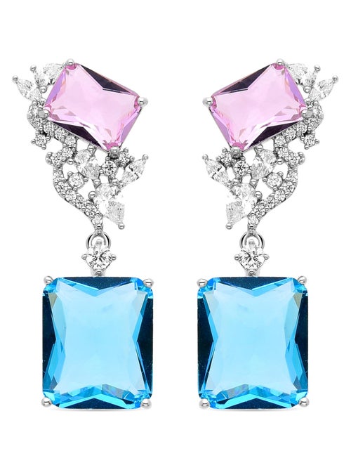 Boucles d'oreilles Luxenter avec Zirconium brillant plaqué Rhodium - Dirio - Kiabi