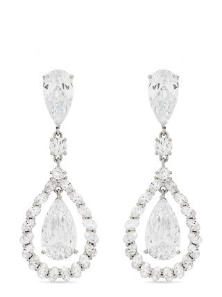 Boucles d'oreilles Luxenter avec Zirconium brillant plaqué Rhodium - Monsa