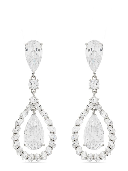 Boucles d'oreilles Luxenter avec Zirconium brillant plaqué Rhodium - Monsa - Kiabi