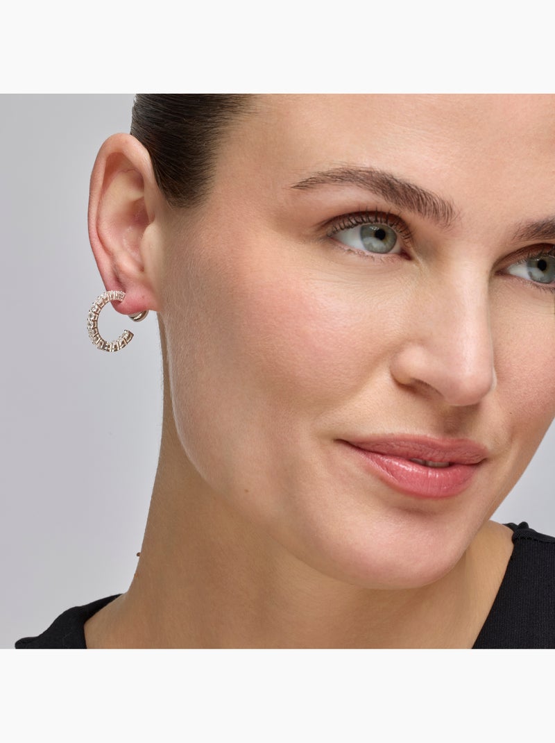 Boucles d'oreilles Luxenter avec zircons en finition argentée - Chenfa Blanc - Kiabi
