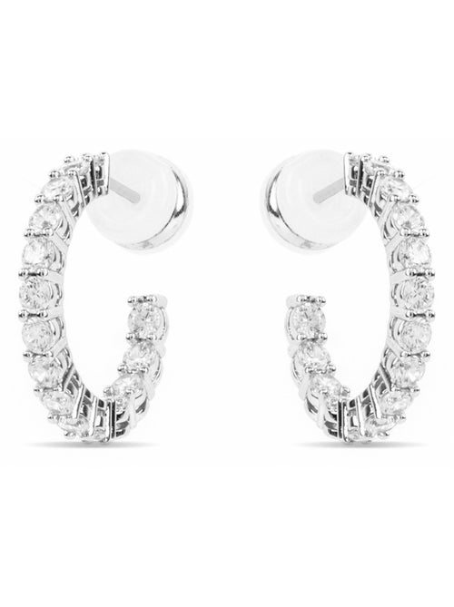 Boucles d'oreilles Luxenter avec zircons en finition argentée - Chenfa - Kiabi