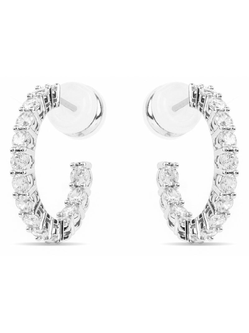 Boucles d'oreilles Luxenter avec zircons en finition argentée - Chenfa Blanc - Kiabi