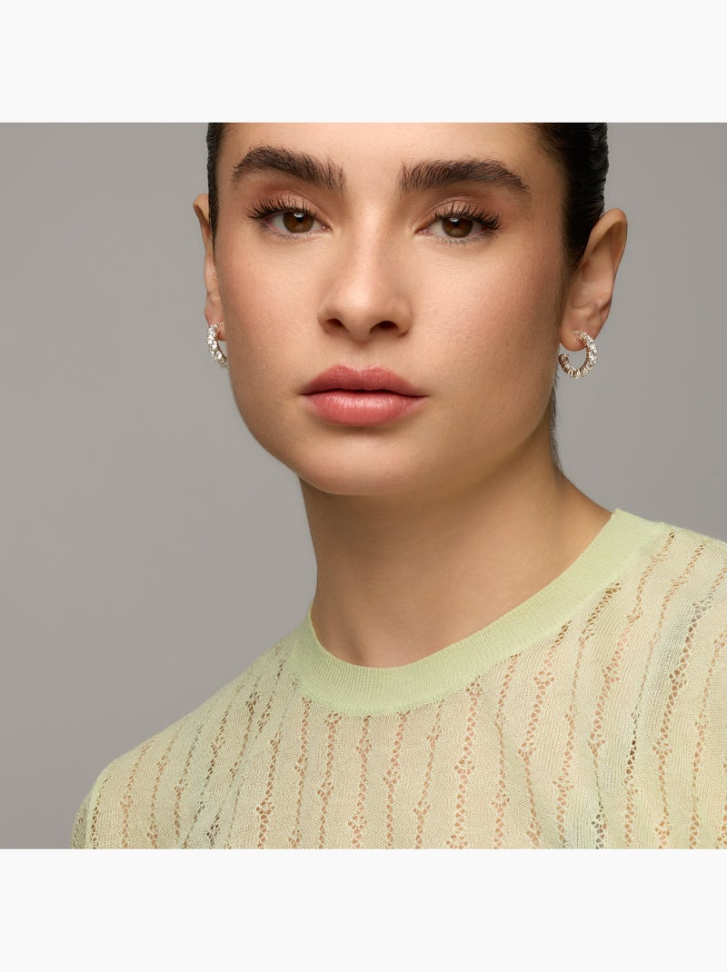 Boucles d'oreilles Luxenter avec zircons en finition argentée - Chenfa Blanc - Kiabi