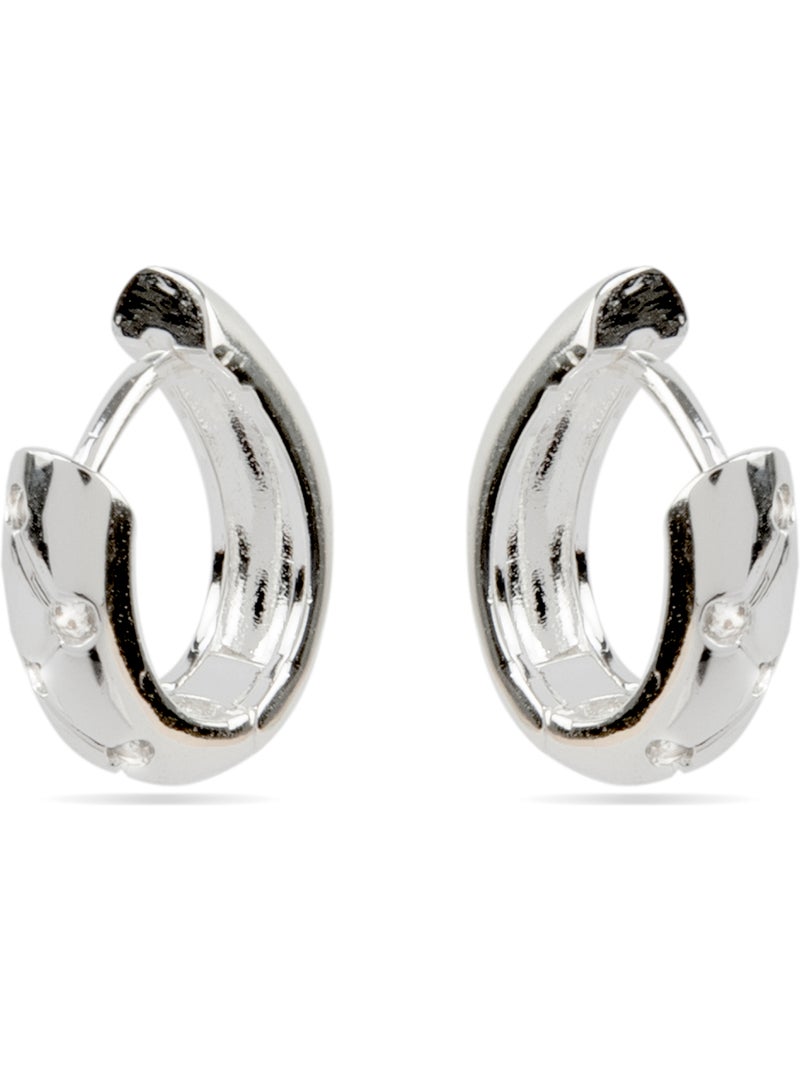 Boucles d'oreilles Luxenter avec zircons en finition argentée - Donwa Argent - Kiabi