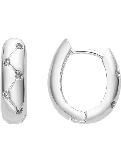 Boucles d'oreilles Luxenter avec zircons en finition argentée - Donwa - Kiabi