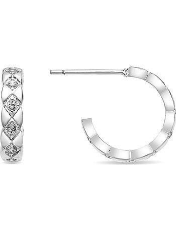 Boucles d'oreilles Luxenter avec zircons en finition argentée - Efla