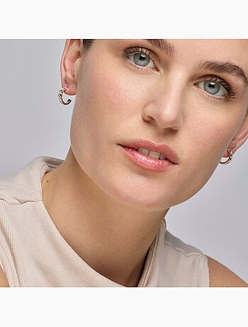 Boucles d'oreilles Luxenter avec zircons en finition argentée - Efla