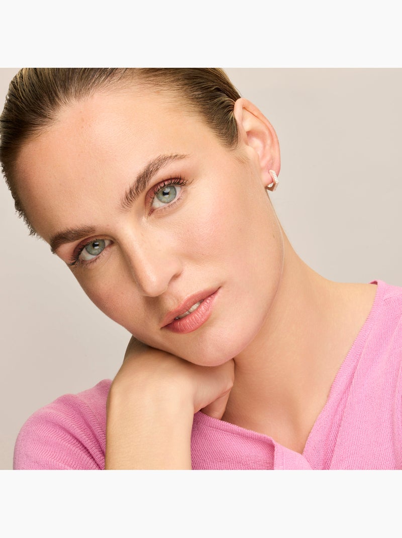 Boucles d'oreilles Luxenter avec zircons en finition argentée - Xasmo Blanc - Kiabi