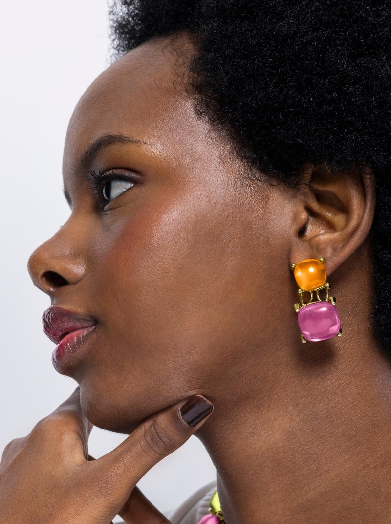 Boucles d'oreilles Luxenter Azara et plaqué or 18k Multicolore - Kiabi