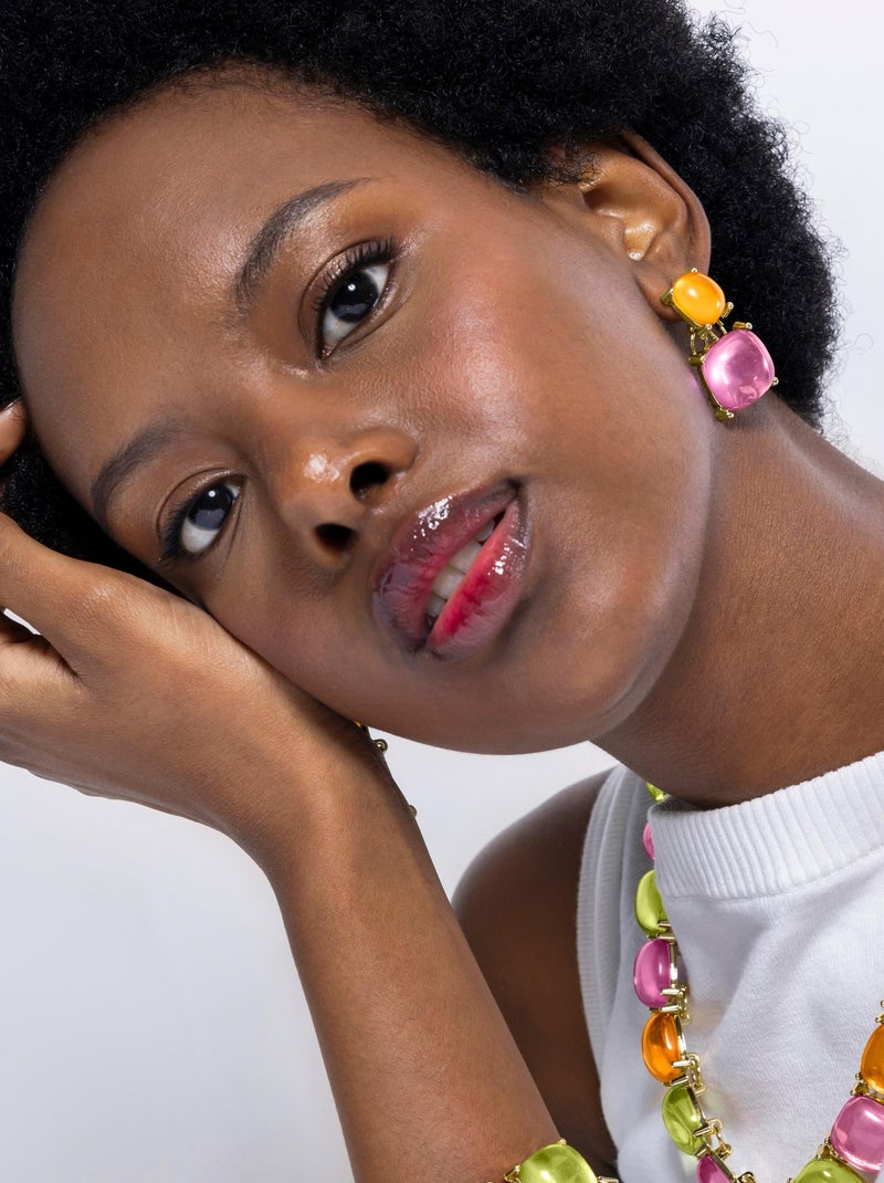 Boucles d'oreilles Luxenter Azara et plaqué or 18k Multicolore - Kiabi