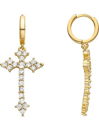 Boucles d'oreilles Luxenter Brilliant Zirconia et plaqué or 18k - Lysay