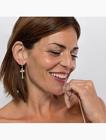 Boucles d'oreilles Luxenter Brilliant Zirconia et plaqué or 18k - Lysay