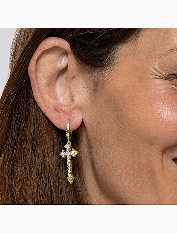Boucles d'oreilles Luxenter Brilliant Zirconia et plaqué or 18k - Lysay
