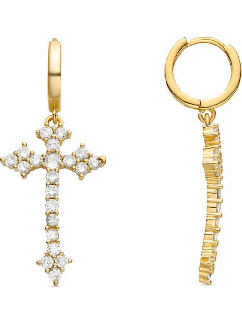 Boucles d'oreilles Luxenter Brilliant Zirconia et plaqué or 18k - Lysay - Kiabi