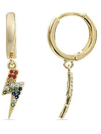 Boucles d'oreilles Luxenter Brilliant Zirconia plaqué or jaune 18 carats - Valier