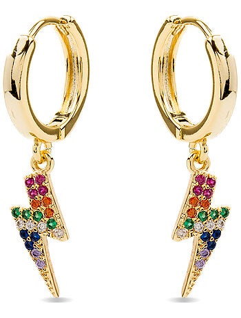 Boucles d'oreilles Luxenter Brilliant Zirconia plaqué or jaune 18 carats - Valier