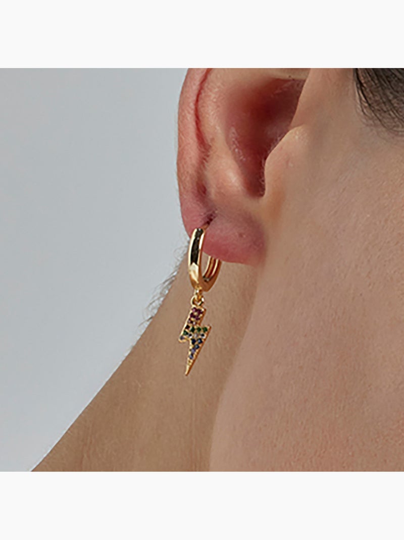 Boucles D'oreilles Chat Zirconium Plaqué Or 18 Carats - Puces - Petugons