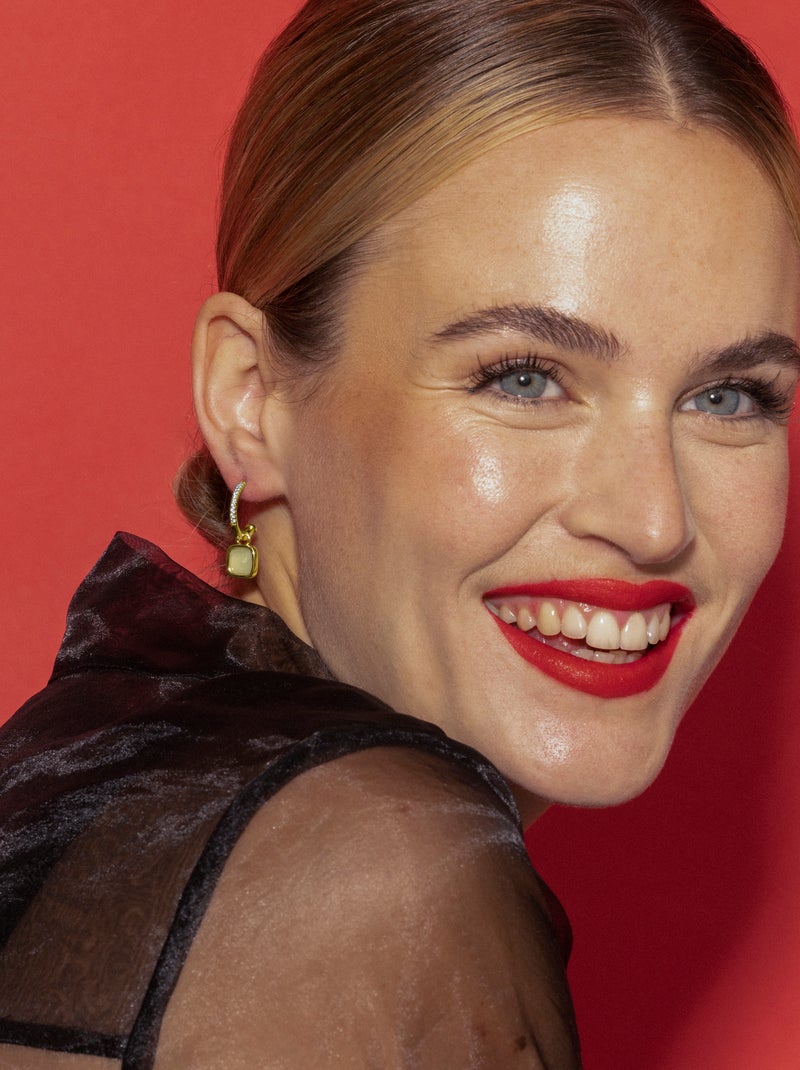 Boucles d'oreilles Luxenter Cloud Quartz gris plaqué or jaune 18 carats - Darmix Gris - Kiabi