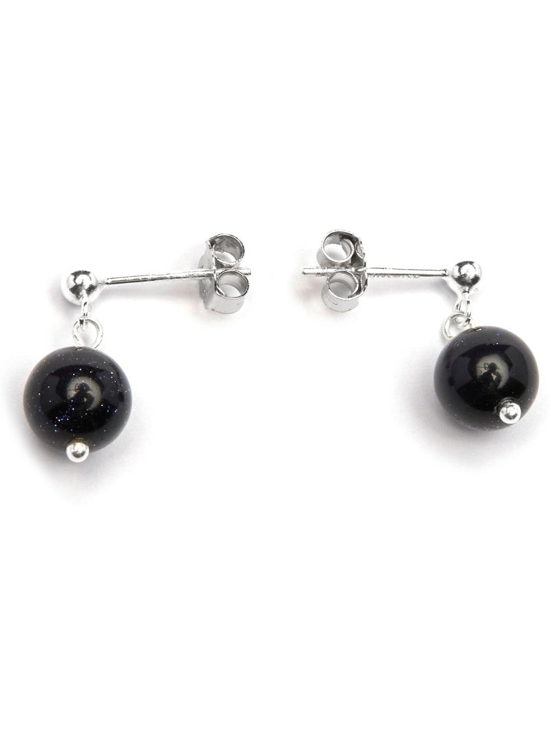Boucles d'oreilles Luxenter Coleki finition rhodium Noir/Argent - Kiabi