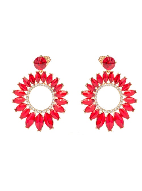 Boucles d'oreilles Luxenter cristal rouge finition or jaune 18k - Lelyl - Kiabi Boucles d'oreilles Luxenter cristal rouge finition or jaune 18k - Lelyl - Kiabi