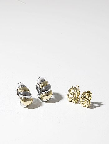 Boucles d'oreilles Luxenter Dabbahu finition or jaune 18 Kts