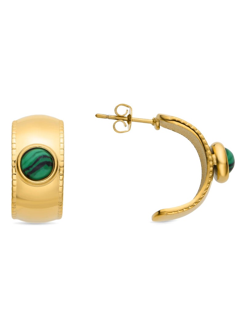 Boucles d'oreilles Luxenter Dadao finition or 18k Vert - Kiabi