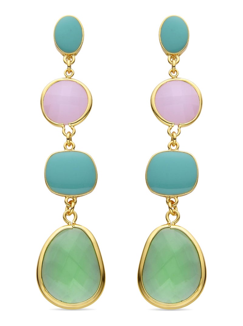 Boucles d'oreilles Luxenter Donnty et plaqué or 18k Multicolore - Kiabi