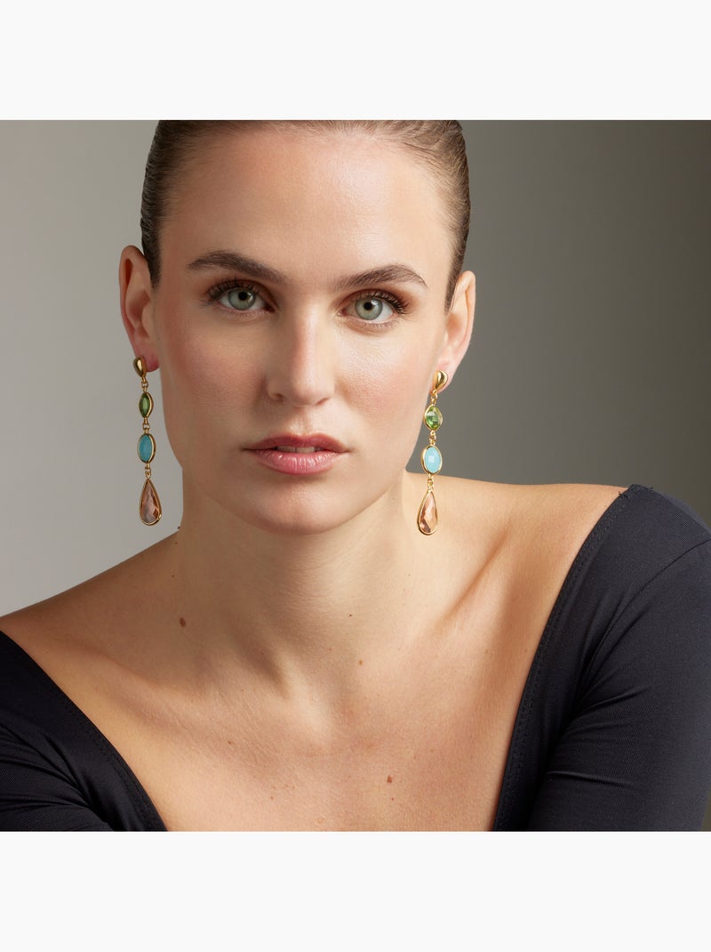 Boucles d'oreilles Luxenter Donnty et plaqué or 18k Multicolore - Kiabi