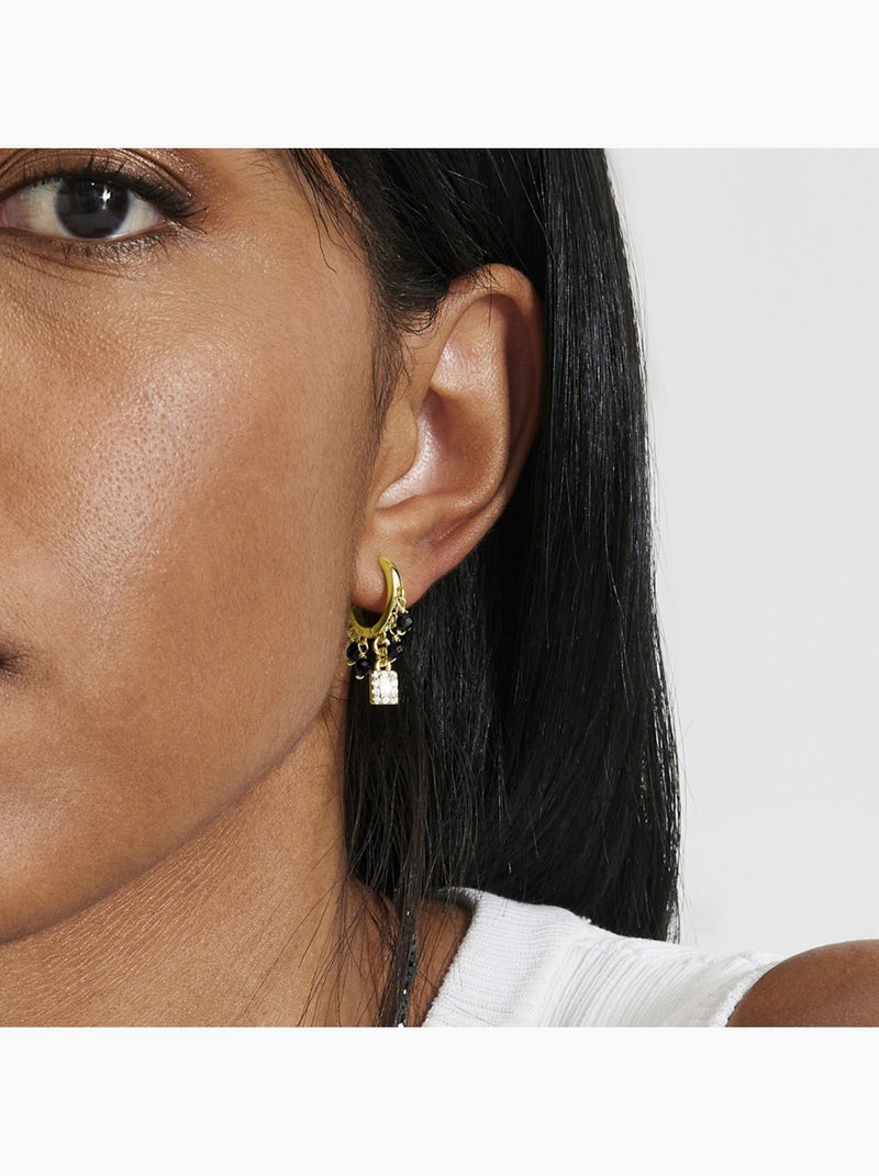 Boucles d'oreilles Luxenter en Agate noire et plaqué or 18k - Ordzun Noir - Kiabi