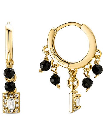 Boucles d'oreilles Luxenter en Agate noire et plaqué or 18k - Ordzun