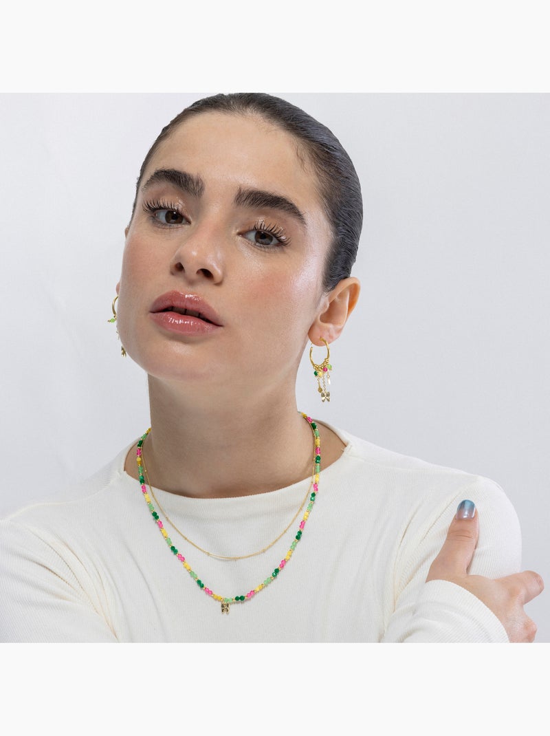 Boucles d'oreilles Luxenter en argent 925 avec cristal   et finition et plaqué or 18k-Papillon Multicolore - Kiabi