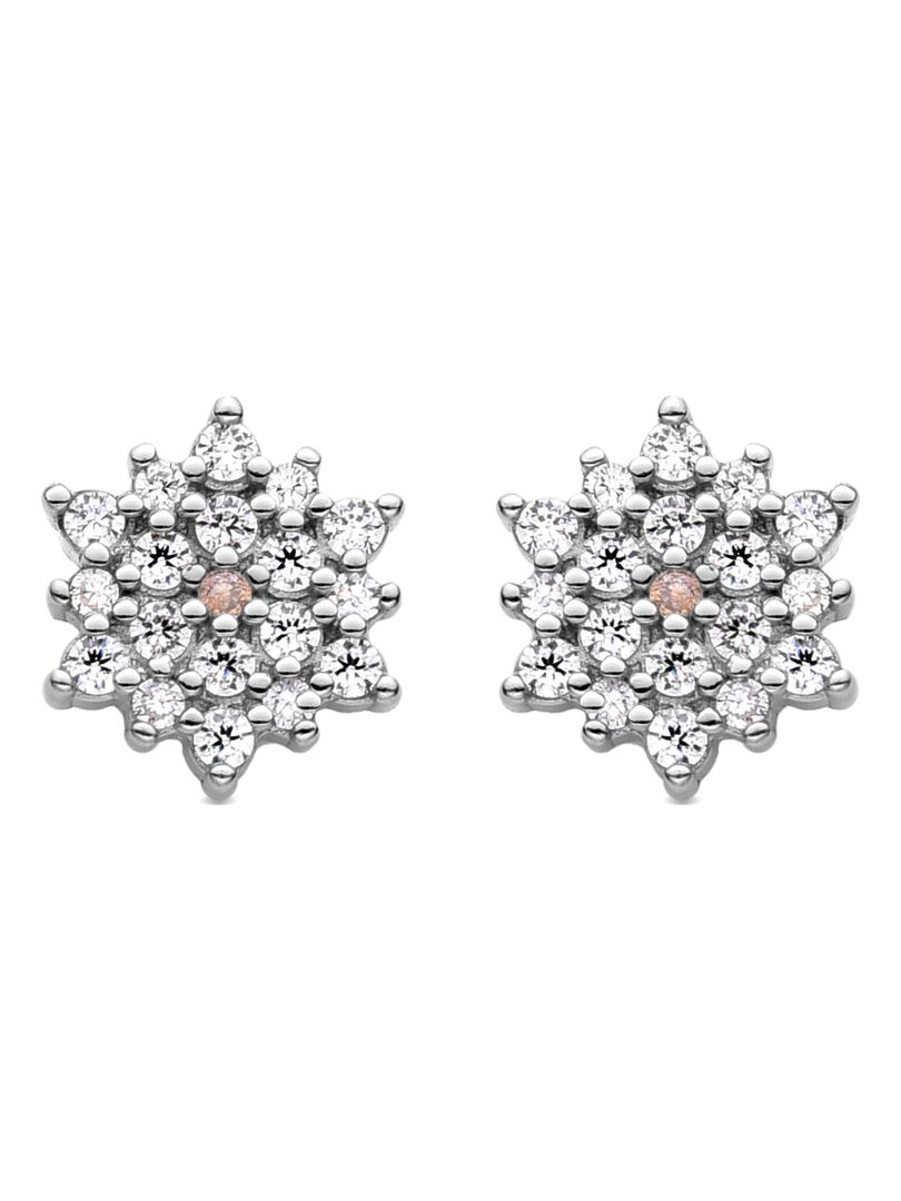 Boucles D'Oreilles Étoiles Colorées En Argent 925 Pour Femmes – 3 Zircons Scintillants, Grimpeur Hypoallergénique, Parfait Cadeau Noël Ou Anniversaire