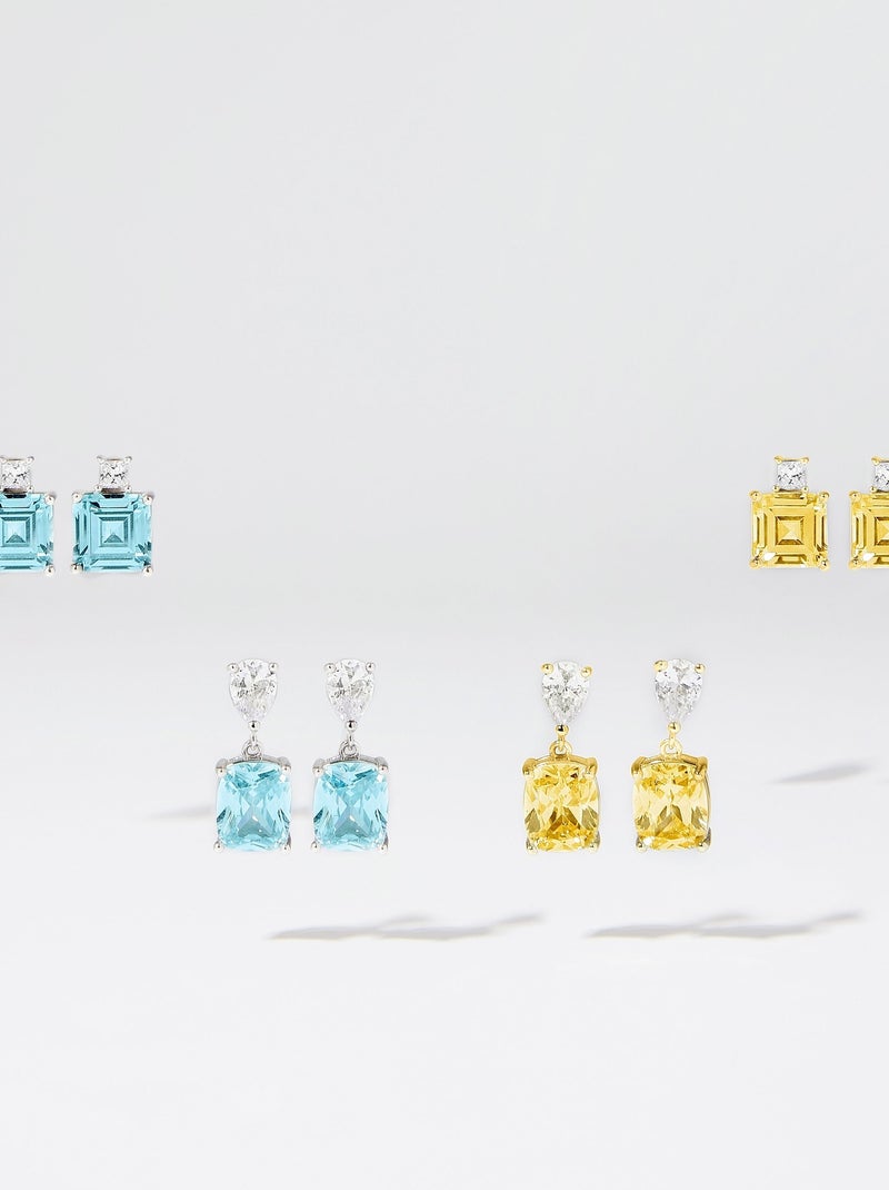 Boucles d'oreilles Luxenter en argent 925 avec Padparadscha finies plaqué or jaune 18K - Himal Doré - Kiabi