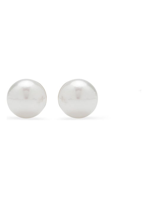 Boucles d'oreilles Luxenter en argent 925 avec perle blanche finie en or jaune 18K - Danlug - Kiabi