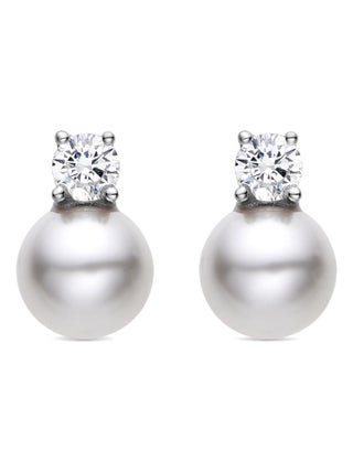 Boucles d'oreilles Luxenter en argent 925 avec perle blanche plaquée rhodium - Sikon