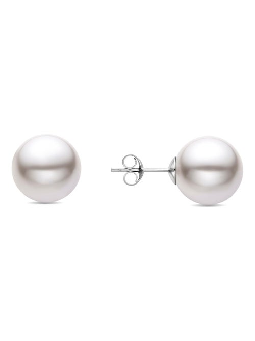 Boucles d'oreilles Luxenter en argent 925 avec perle blanche rhodiée - Mayhi - Kiabi
