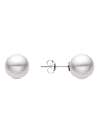 Boucles d'oreilles Luxenter en argent 925 avec perle blanche rhodiée - Mayhi