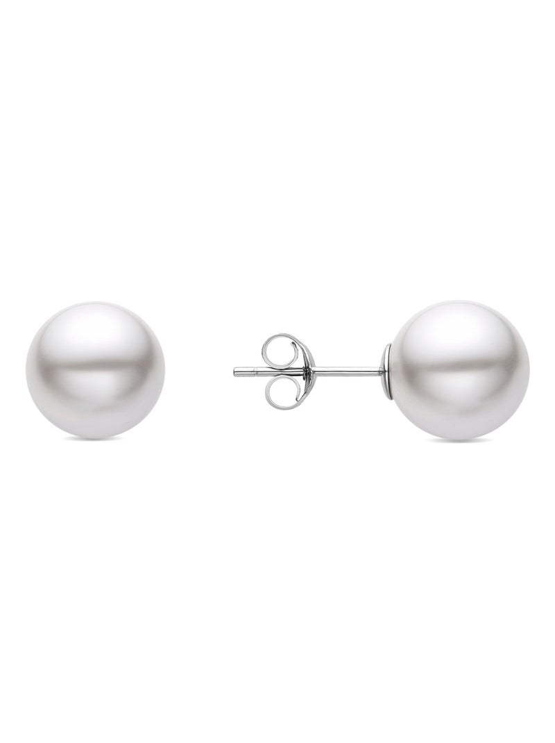 Boucles d'oreilles Luxenter en argent 925 avec perle blanche rhodiée - Mayhi Argent - Kiabi