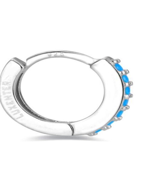 Boucles d'oreilles Luxenter en argent 925 avec turquoise rhodiée - Leofcar - Kiabi
