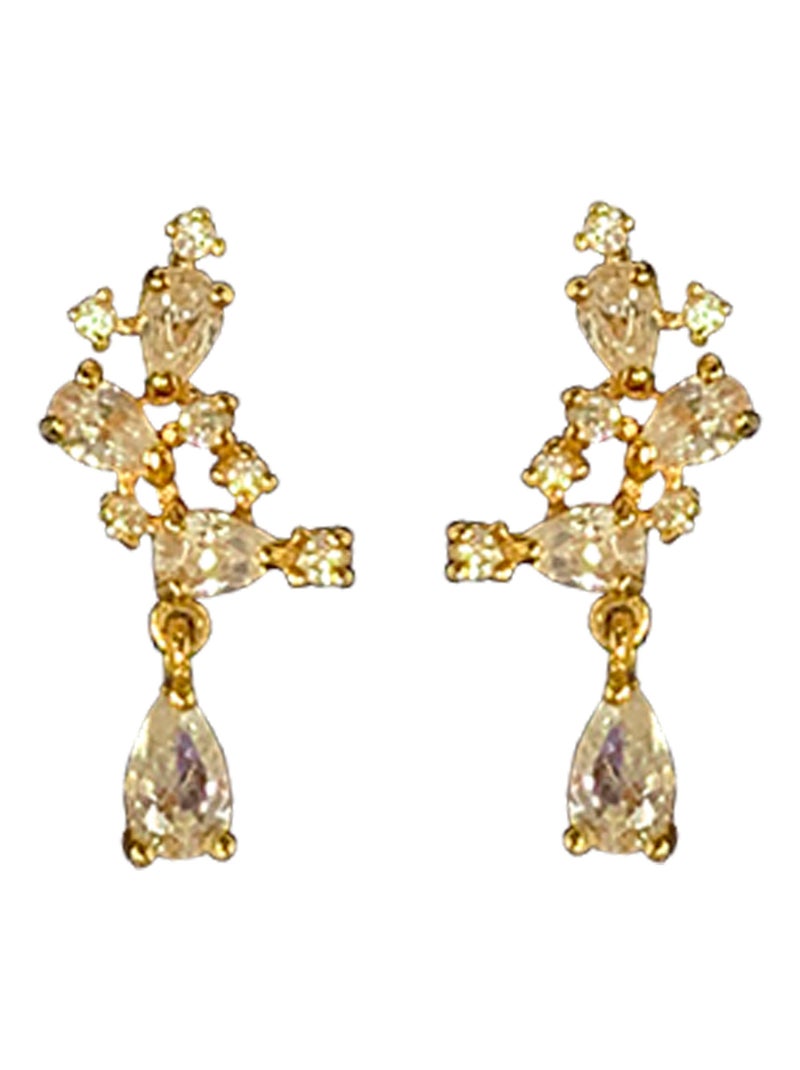 Boucles d'oreilles Luxenter en argent 925 avec zircon brillant en or jaune 18K Argent - Kiabi
