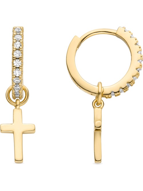 Boucles d'oreilles Luxenter en argent 925 avec zircon brillant et finition et plaqué or 18k - Redri - Kiabi