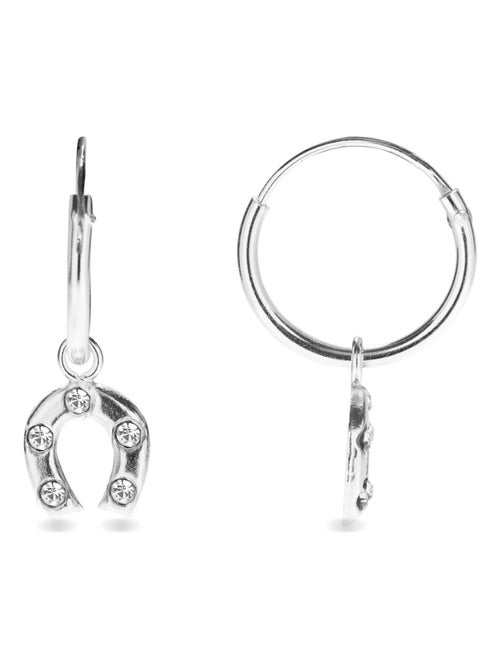 Boucles d'oreilles Luxenter en argent 925 avec zircon brillant plaqué rhodium - Daric - Kiabi
