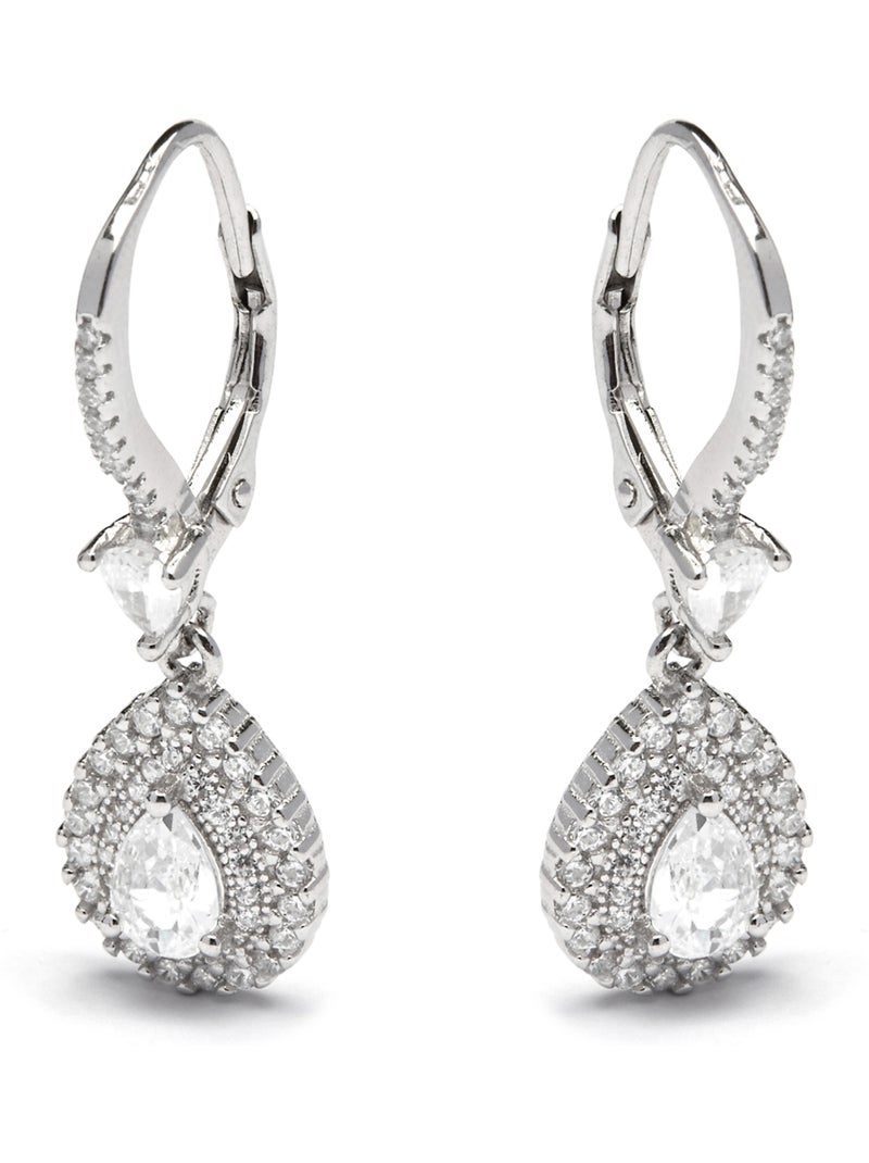 Boucles d'oreilles Luxenter en argent 925 avec zircon brillant plaqué rhodium - Shiyi Argent - Kiabi