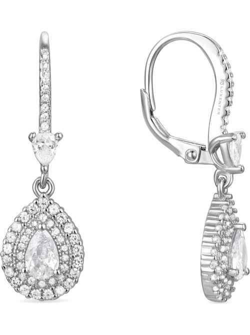 Boucles d'oreilles Luxenter en argent 925 avec zircon brillant plaqué rhodium - Shiyi - Kiabi